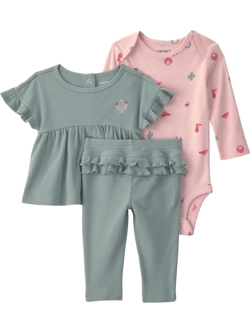Carter's Child of Mine Baby Girl Outfit Set, 3-Piece, Sizes 0/3-24 Months | Walmart (US)