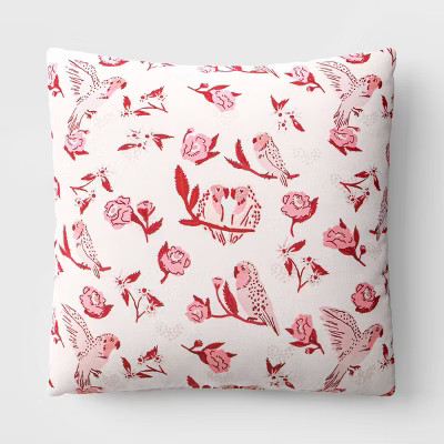 'Love Birds' Square Throw Pillow Ivory - Threshold™ | Target