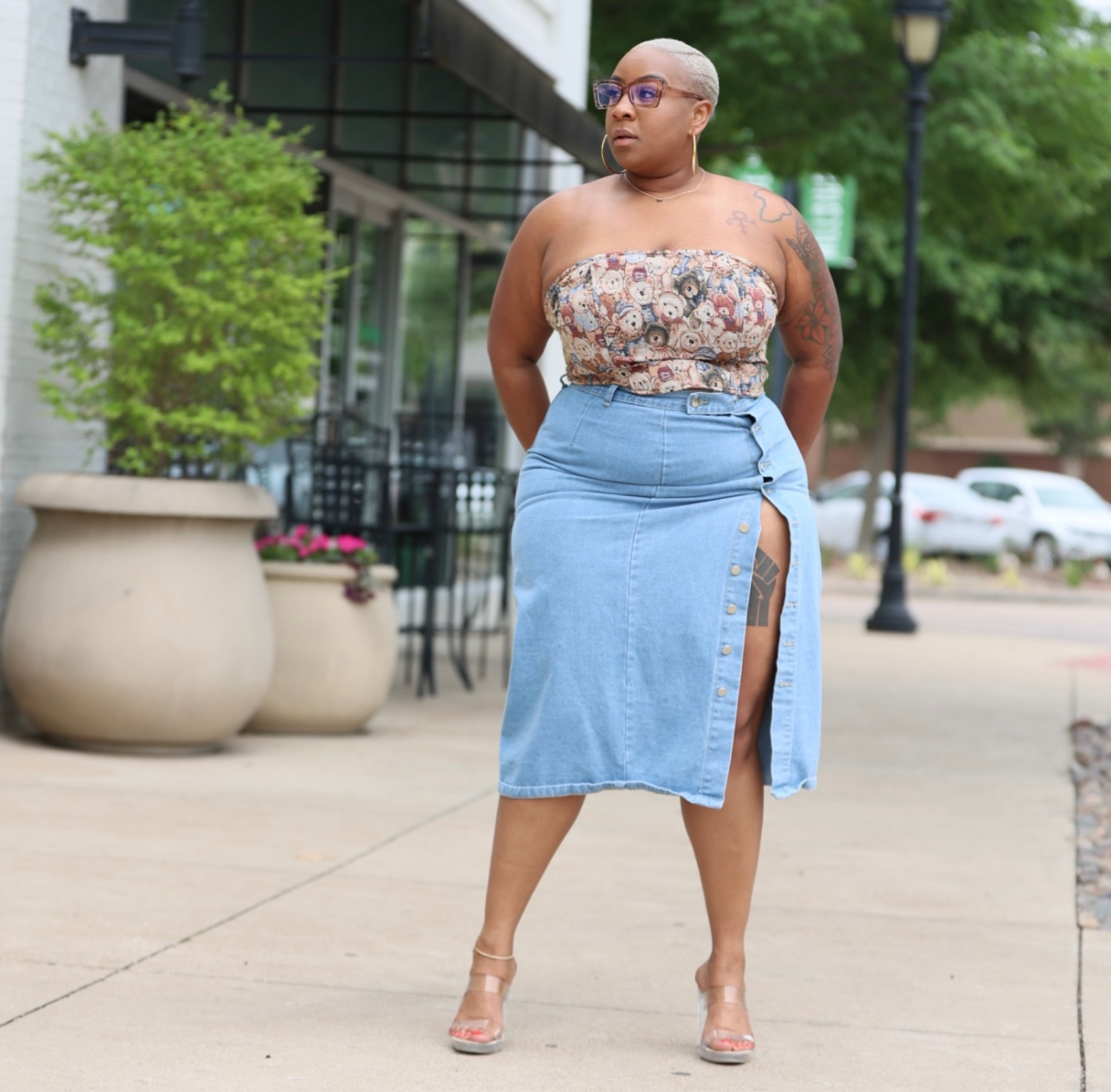 Jean skirt shop plus size