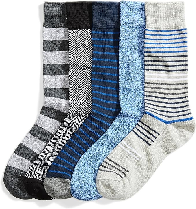 Amazon Essentials Men's Patterned Socks, 5 Pairs | Amazon (US)