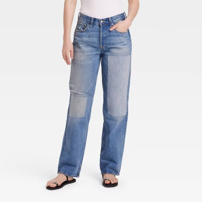 Women's Mid-Rise Patchwork 90's Baggy Jeans - Universal Thread™ | Target