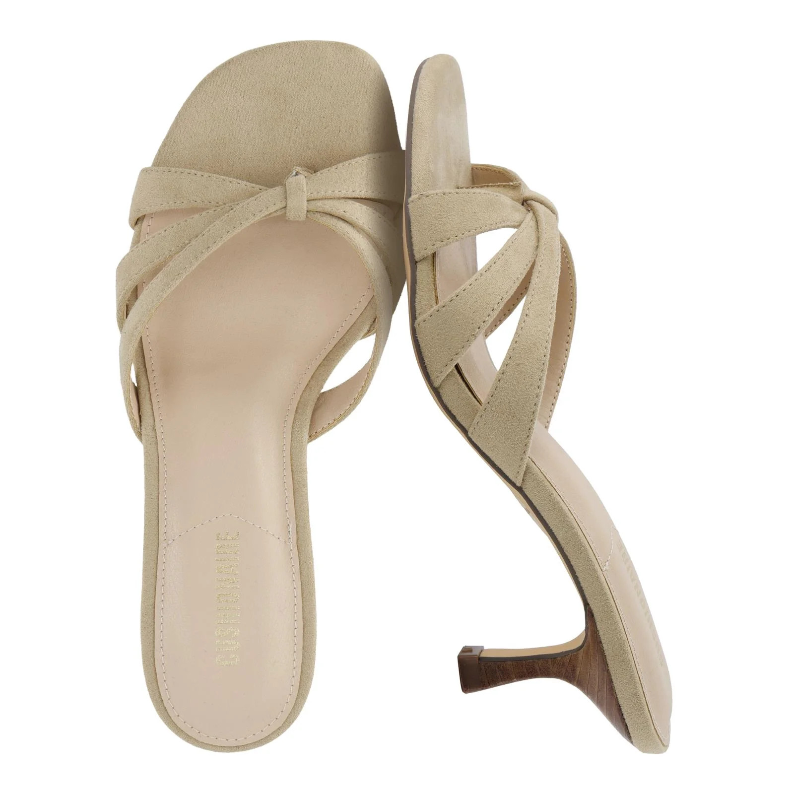 Cushionaire Malta Strappy Kitten Heels for Women, Dressy Open Toe Low Heel Sandals with Memory Fo... | Walmart (US)