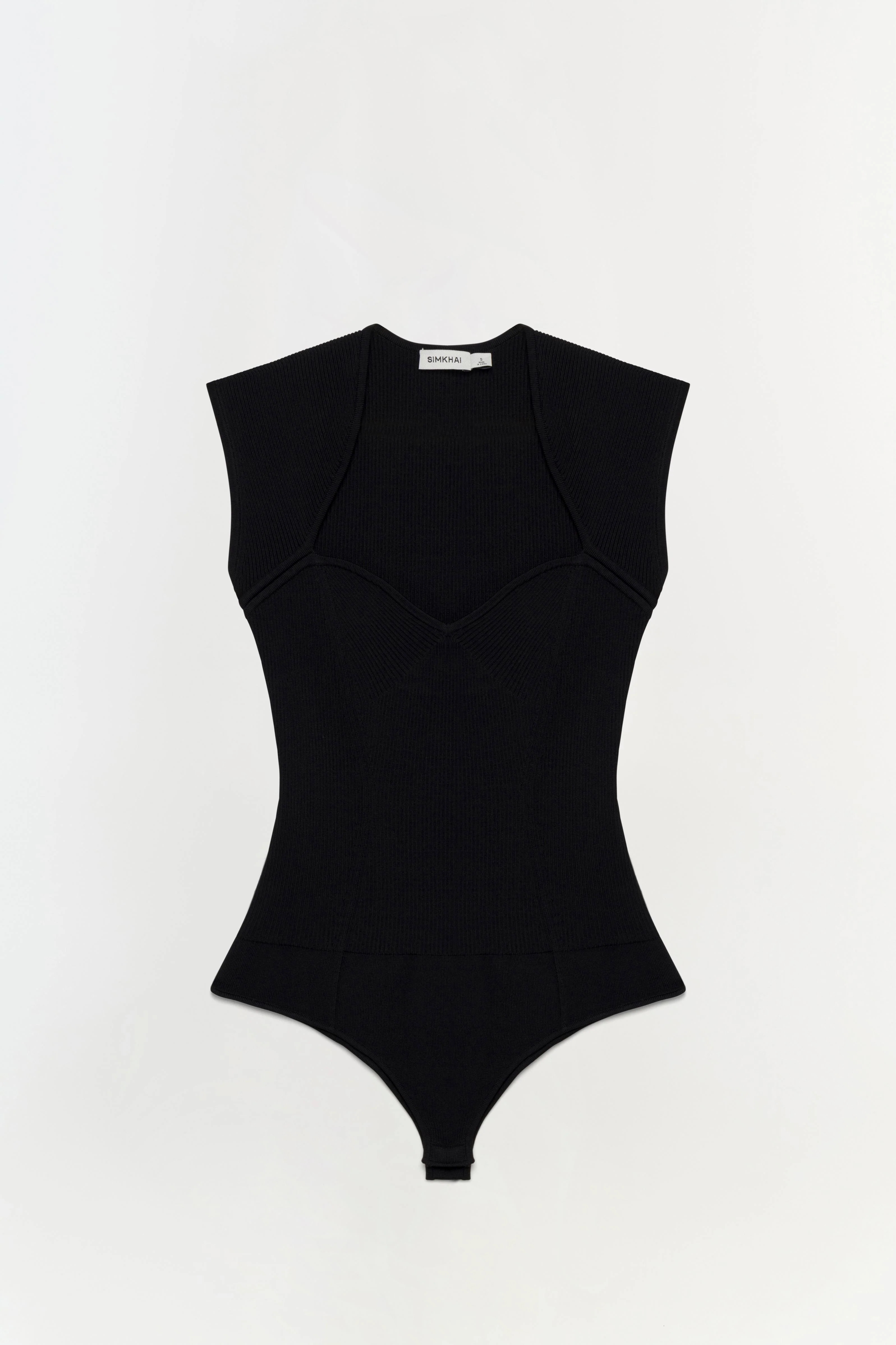 SIMKHAI Women's Knitted Barbara Bodysuit in Black, Size XS | Simkhai