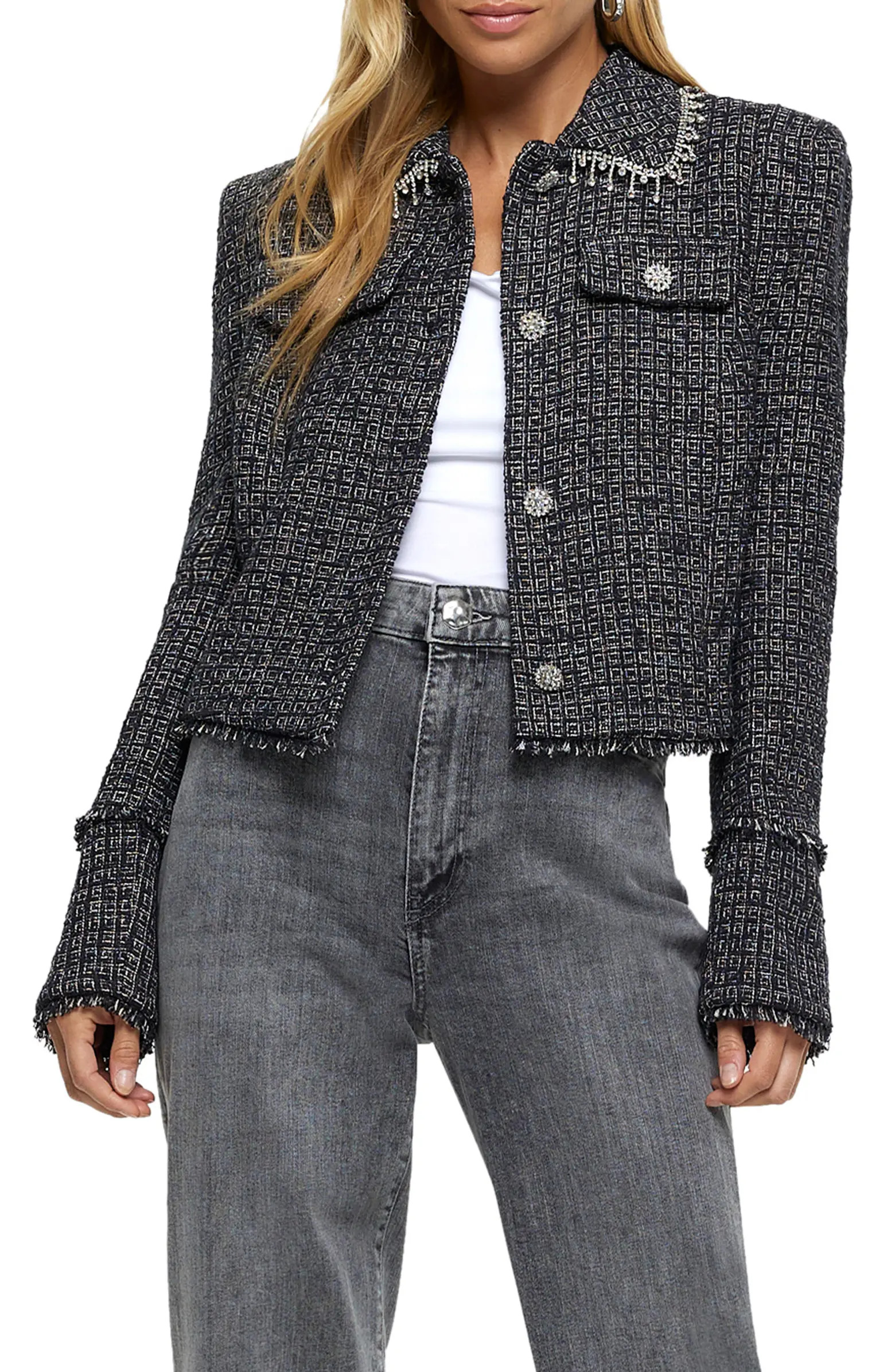 Diamante Bouclé Jacket | Nordstrom