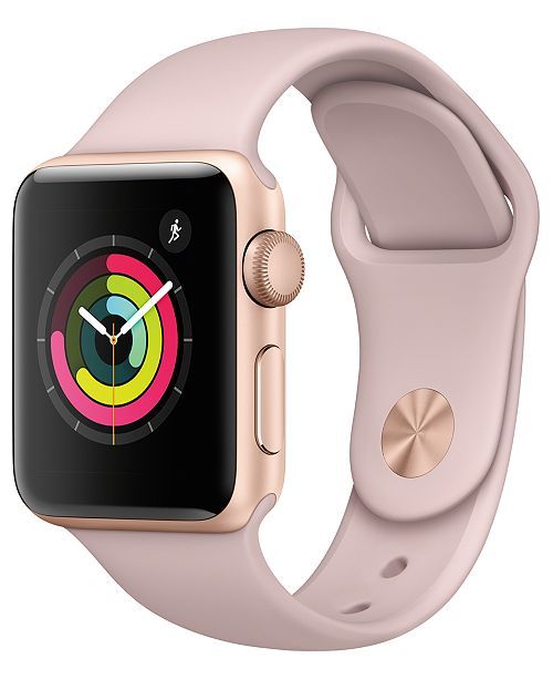 (GPS), 38mm Gold Aluminum Case with Pink Sand Sport Band | Macys (US)