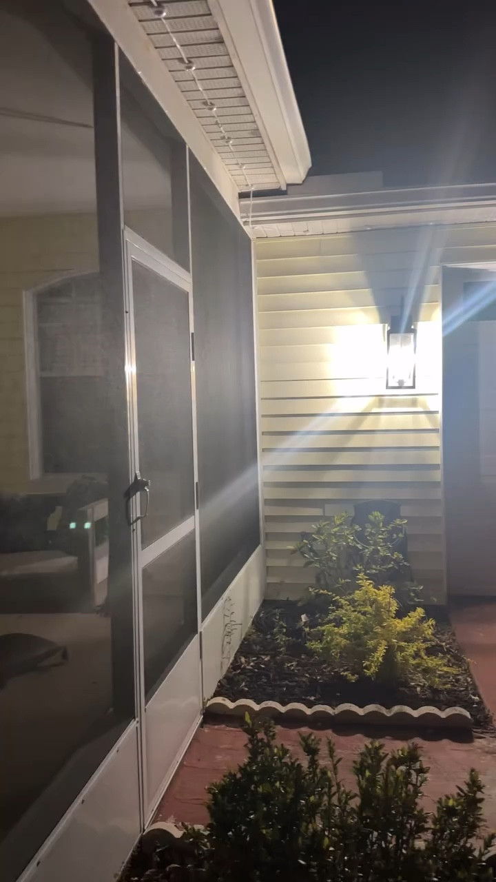 I LOVE the way these look. We have spotlights in each corner of the house we have plenty of light and the other garage lights were too bright, they would shine into Emma’s room. I love the ambiance of these bulbs. I purchased from Lowe’s. You can’t beat $7!!