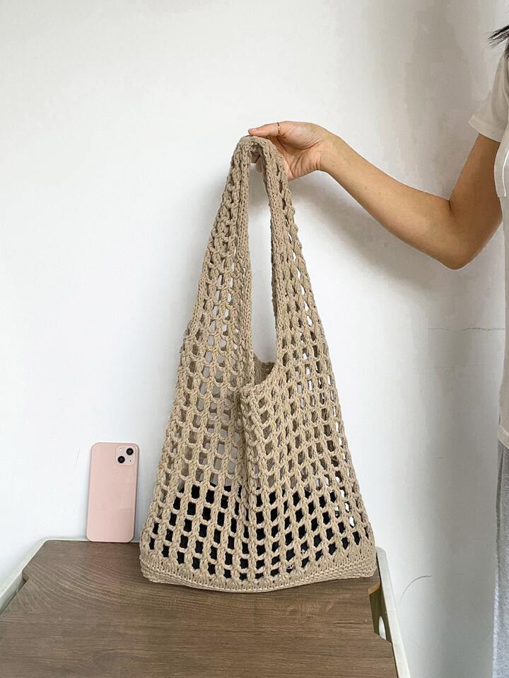 Hollow Out Crochet Bag Vacation For Summer School Bag For Graduate, Teen Girls, Freshman, Sophomo... | SHEIN