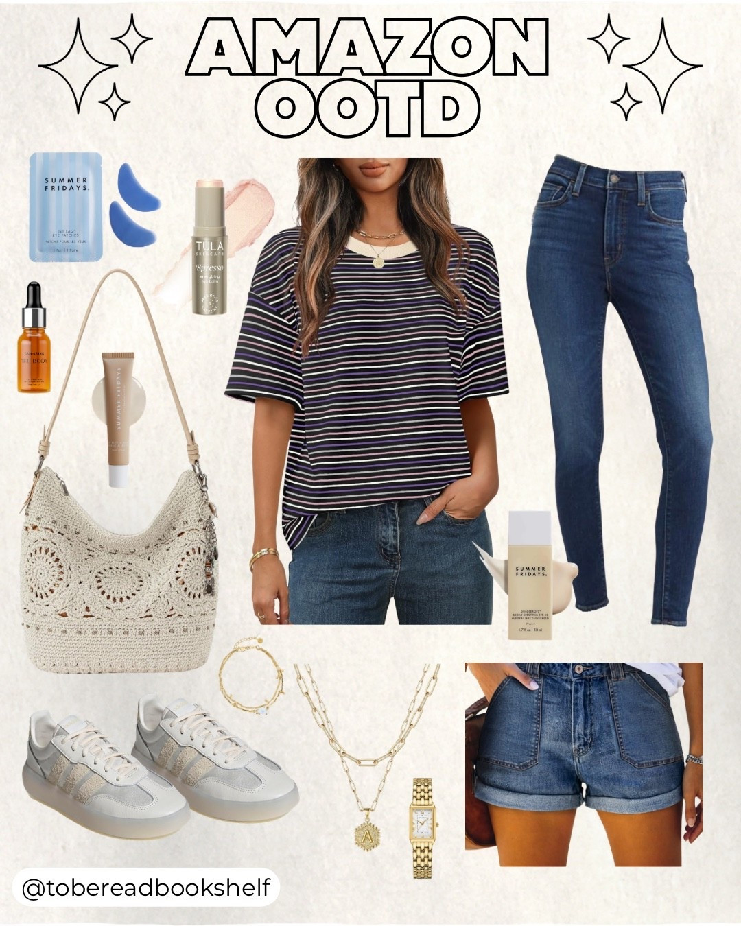 Amazon OOTD ✨ 

I live in striped tees, and this one is so cute! I’ve been trying to move away from skinny jeans lately, but sometimes they just feel right. ❤️￼

Check out my “Amazon OOTD” post collection for more curated styles!

Keywords: multicolored, striped, stripes, gold jewelry, bag, purse, essentials, women’s clothing, women’s fashion, casual style, everyday style, makeup, summer, spring, casual, sneakers, adidas, tennis shoes, trainers, Spring Outfits 2026

#LTKootd #LTKMidsize #LTKmomlife