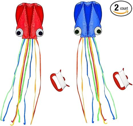 Large Octopus Kites, Long Tail Beautiful Easy Flyer Beach Kites, Good Kite for Kids and Adults Ea... | Amazon (US)