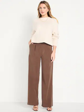 Extra High-Waisted Drapey Trouser Super Wide-Leg Pants | Old Navy (US)
