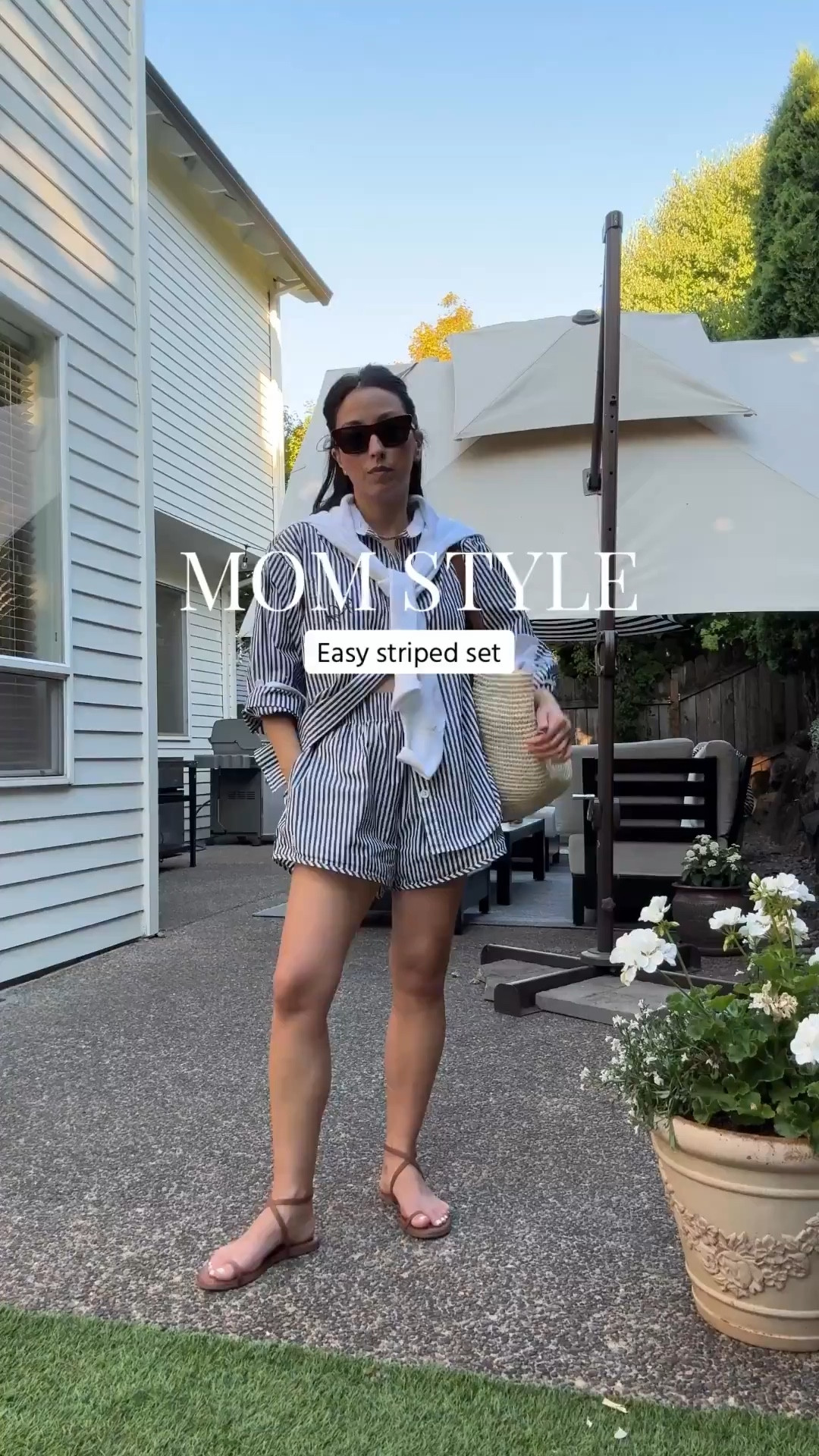 Easy, chic striped set for warm weather. 

Recreational habits shirt small
Recreational habits shorts medium 
Tkees sandals 5
Hunting Season tote
Dorsey James necklace 15”
Madewell cardigan small (old)
Blue Nike earrings 

Petite style, spring style, summer style, spring outfits 2026, vacation outfits 



#LTKPetite #LTKSeasonal #LTKmomlife
