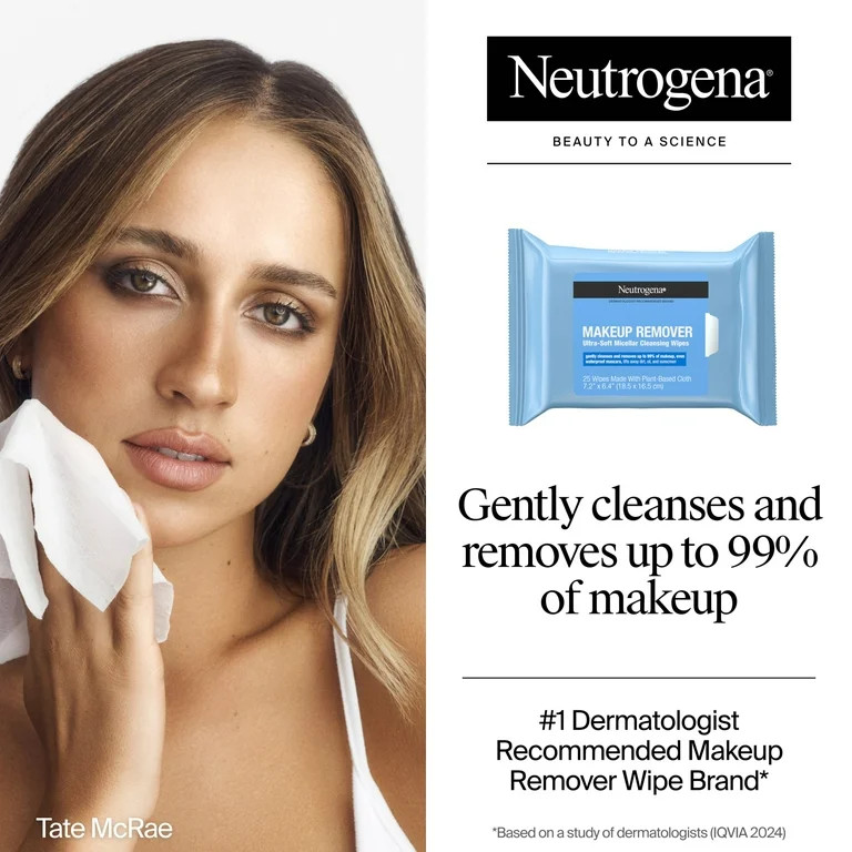 Neutrogena Makeup Remover Wipes & Face Cleansing Towelettes, 25 Count Face Wipes | Walmart (US)