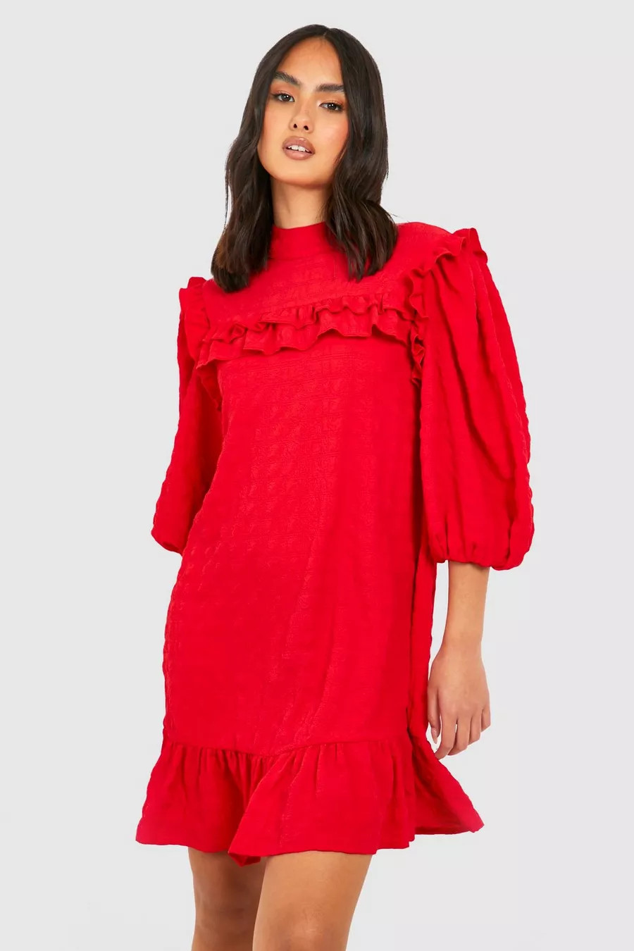 Textured Smock Dress | Boohoo.com (US & CA)