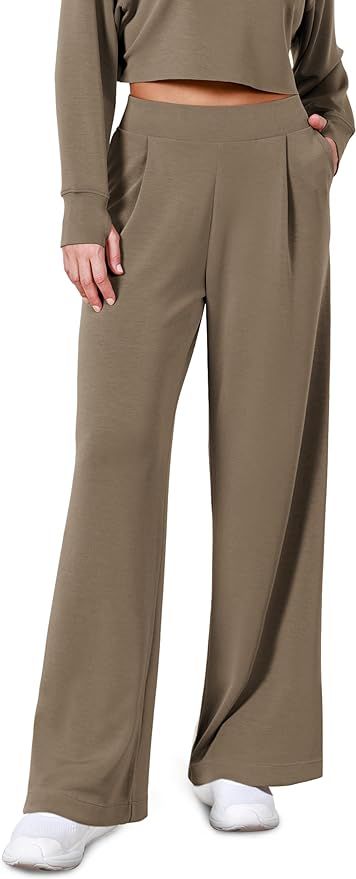 ODODOS Modal Soft Wide Leg Pants for Women High Waist Casual Relaxed Pants with Pockets-29/31 Ins... | Amazon (US)