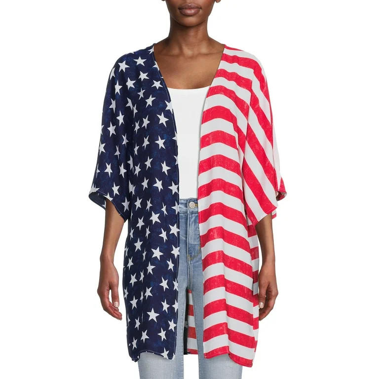 Nine.Eight Women Pattern Kimono Duster | Walmart (US)