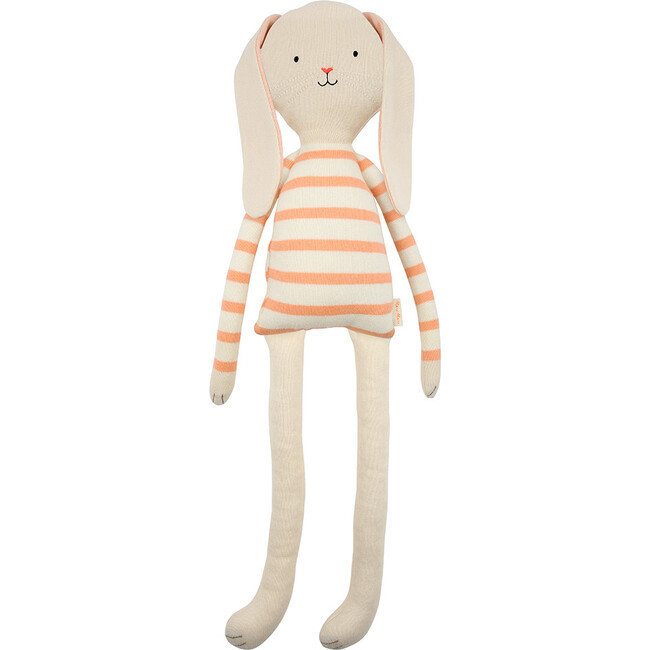 Alfalfa Large Knit Bunny, Coral | Maisonette