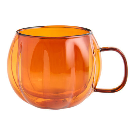 Amber Pumpkin Double Wall Borosilicate Glass Mug by World Market | World Market