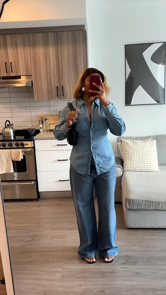 This denim on denim set was very flattering on me! The top features a cinched waist for the perfect silhouette and the pants are the perfect mid rise baggy jeans  

#LTKfall #LTKstyletip #LTKjeans