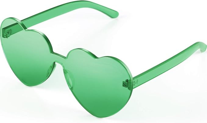 Maxdot Heart Shape Sunglasses Rimless Transparent Heart Glasses Colorful Party Favors | Amazon (CA)