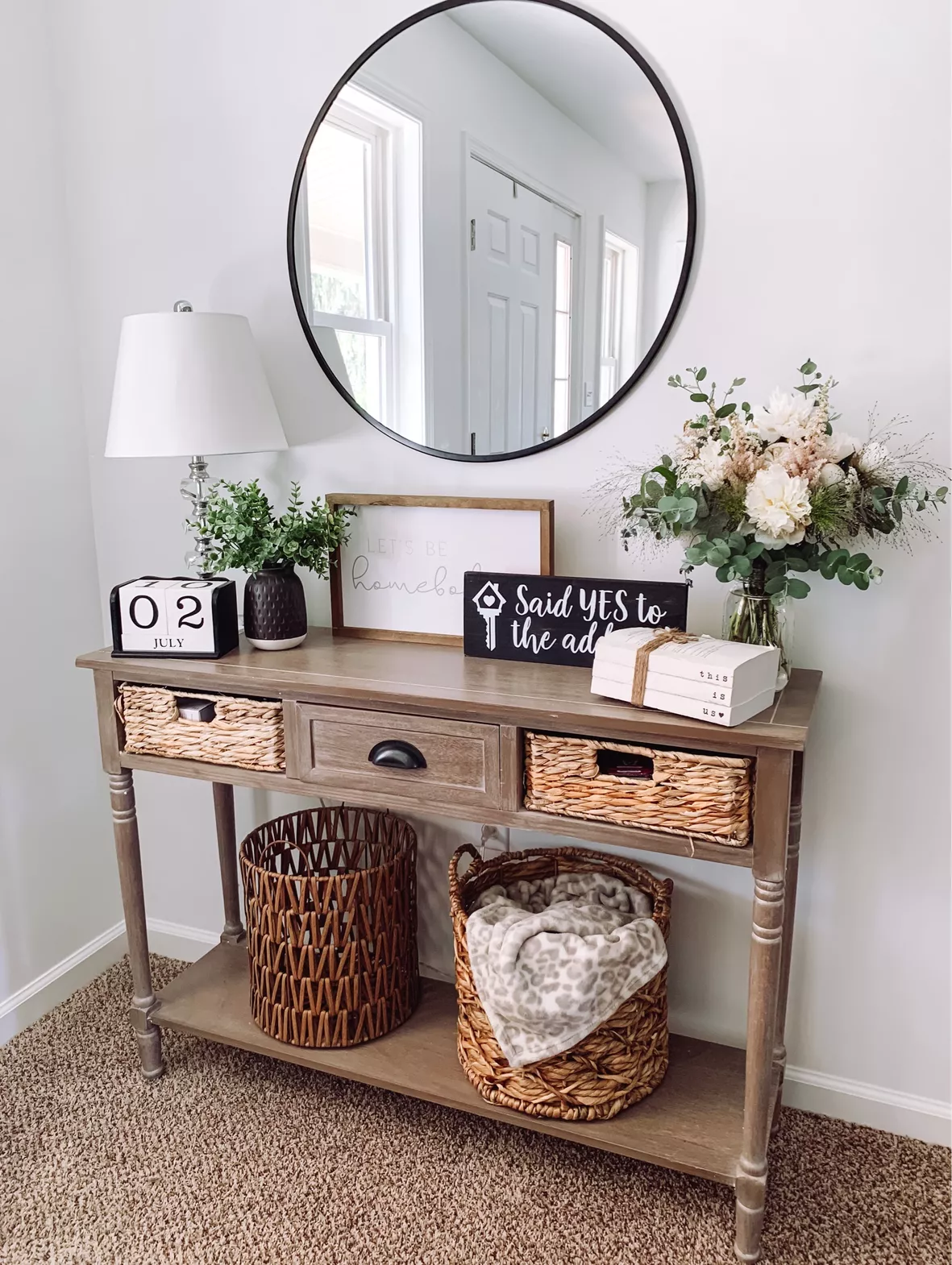 Round Wall Mirror Entryway Console … curated on LTK