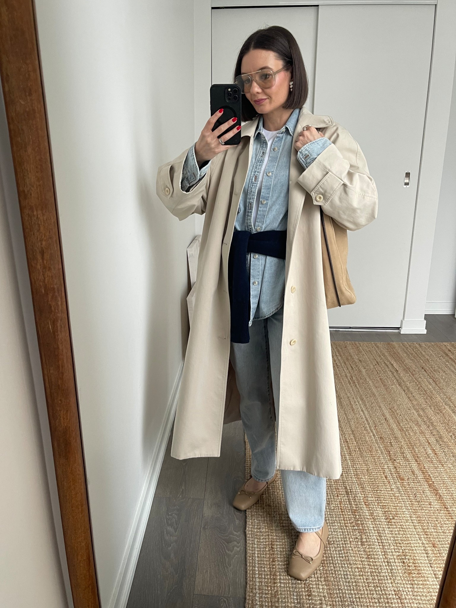 My favourite double denim look (colour is 15 Yrs Brl Thr Bleu) - the short is oversized and I’m wearing an XS. Jeans are size 24. This white tank has also  been a favourite, I’ve been wearing it nonstop (size S). I finally got these clear sunglasses which adds a cool fator to any look!

#LTKSeasonal #LTKdayinmylife #LTKootd