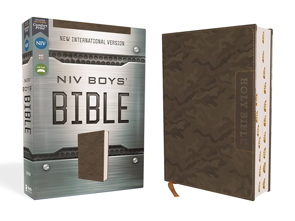 NIV, Boys' Bible, Leathersoft, Brown Camo, Thumb Indexed Tabs, Comfort Print | Amazon (US)