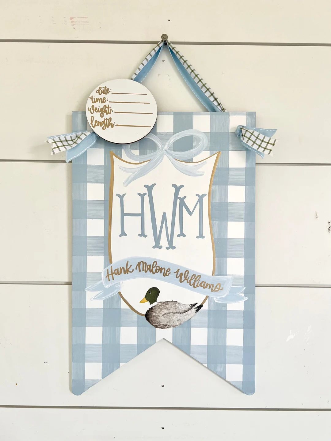 Mallard Duck Hospital Door Hanger, Classic Southern Baby Boy, Mallard Nursery Name Sign - Etsy | Etsy (US)