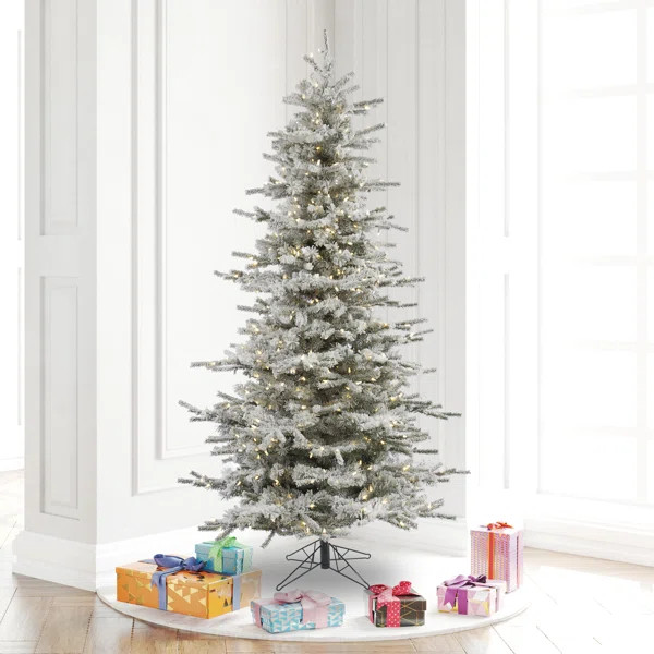 Slim Sierra Lighted Artificial Christmas Tree | Wayfair North America