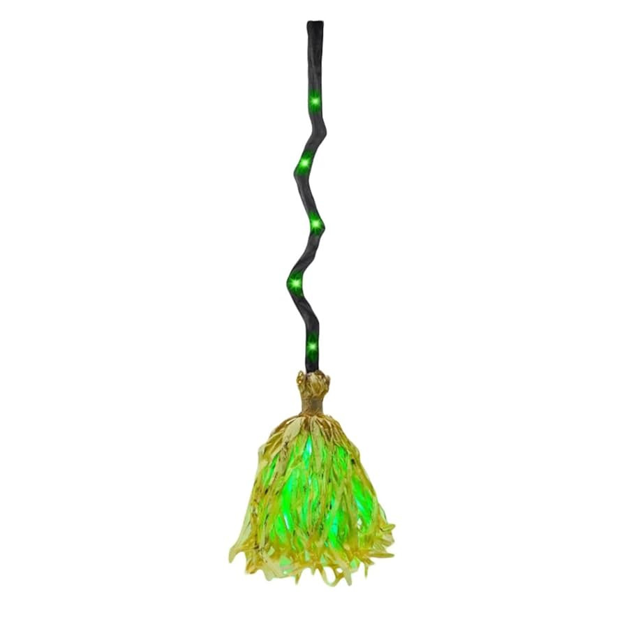 35 Inch Animated Halloween Witch Broomstick with Moving Effect, Creepy Sounds and Green Light Up ... | Amazon (US)