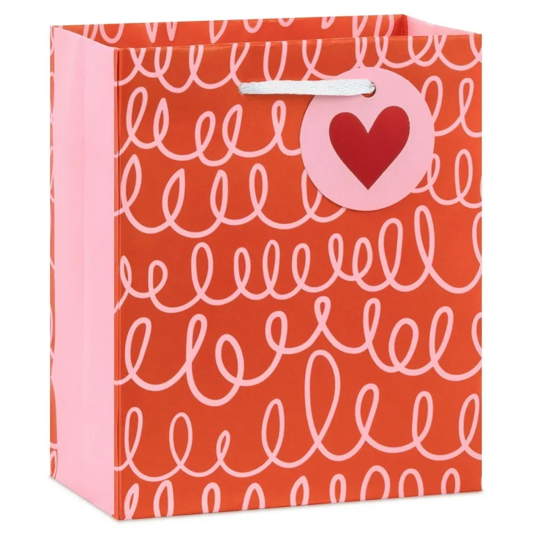 Hallmark Small Valentine's Day Gift Bag (Pink Doodles on Red) | Walmart (US)