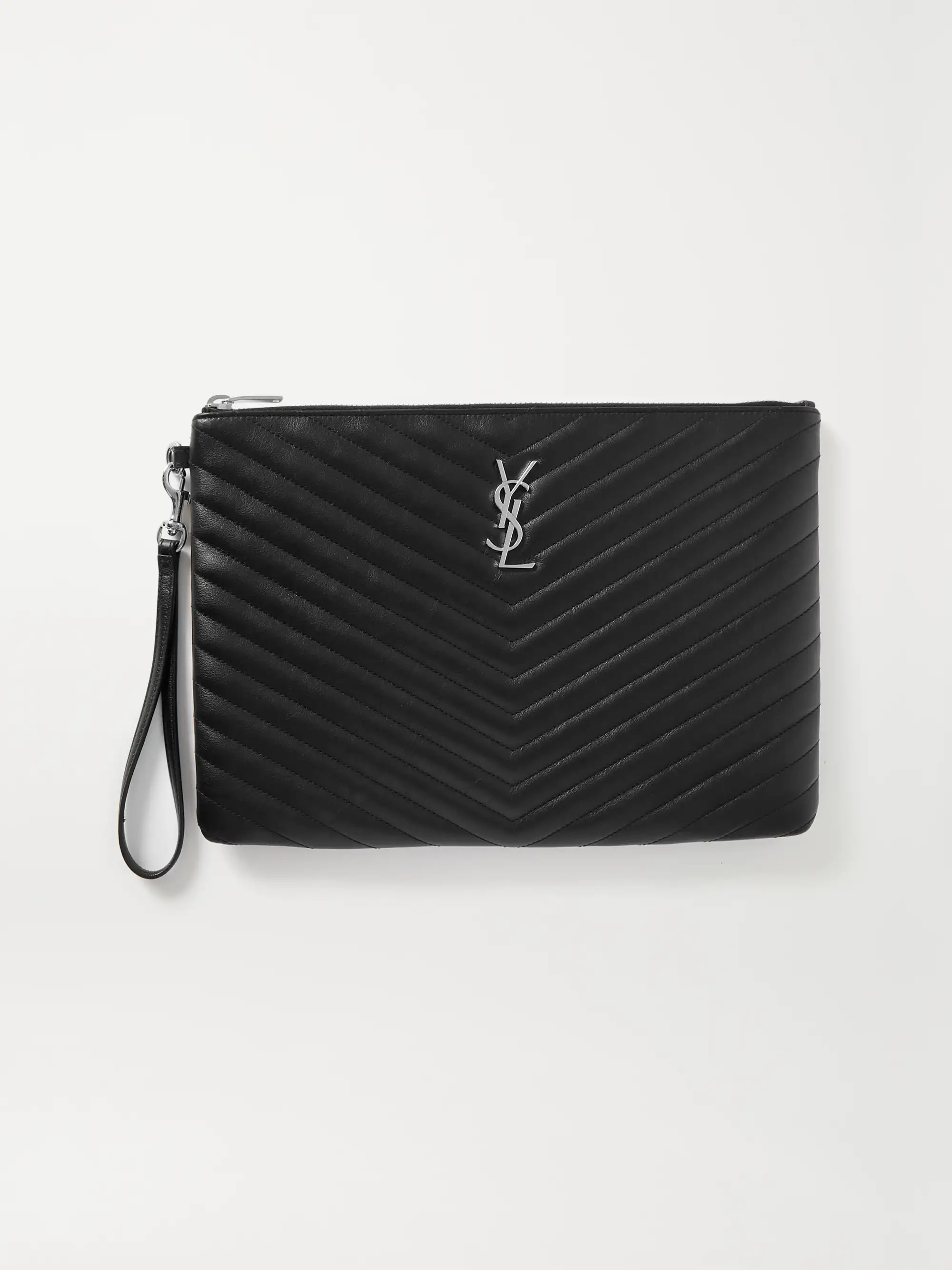 Black Monogramme quilted leather pouch | SAINT LAURENT | NET-A-PORTER | NET-A-PORTER (US)