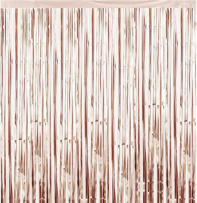CCINEE Metallic Tinsel Champagne 2 Packs of 3ftX8ft Foil Fringe Curtains for Birthday Party Photo... | Amazon (US)