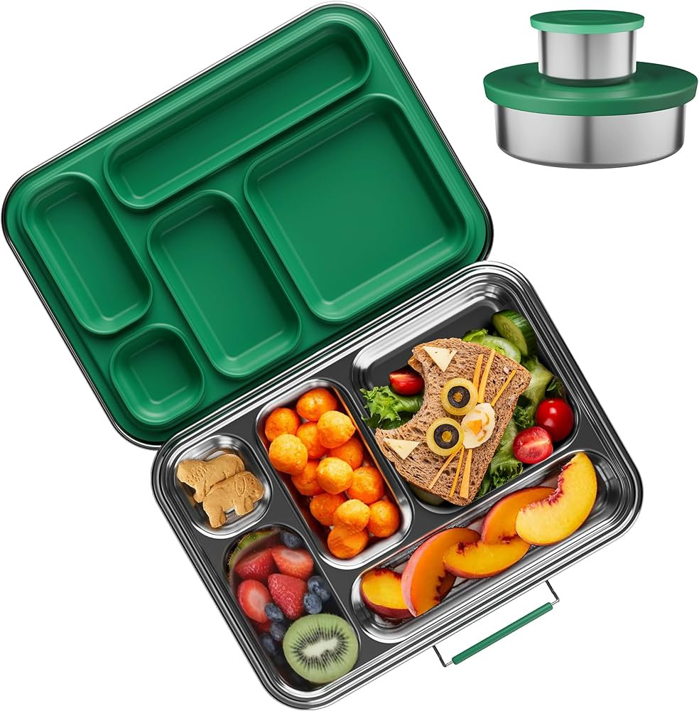 Stainless Steel Bento Box Kids, Kids Metal Bento Lunch Box BPA Free Lunch Box Containers 304 Stai... | Amazon (US)