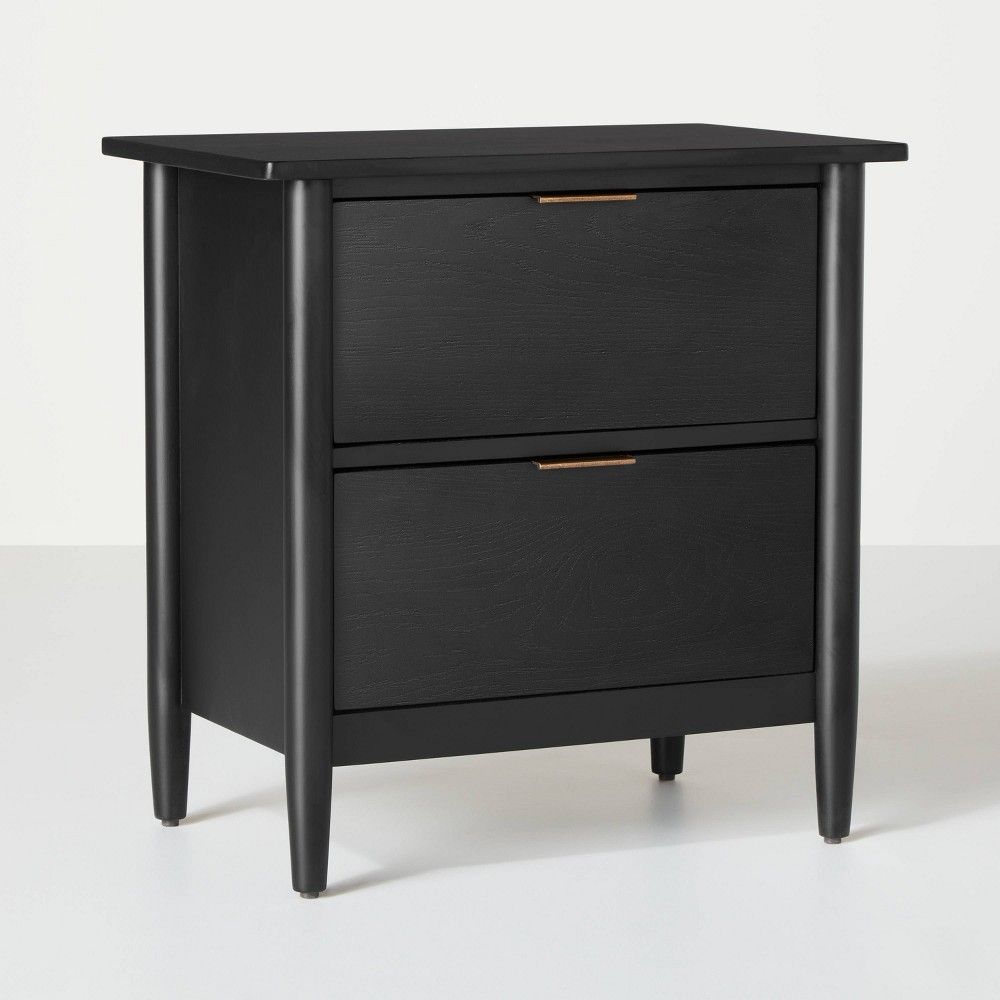 2-Drawer Wood Nightstand Black - Hearth & Hand with Magnolia | Target