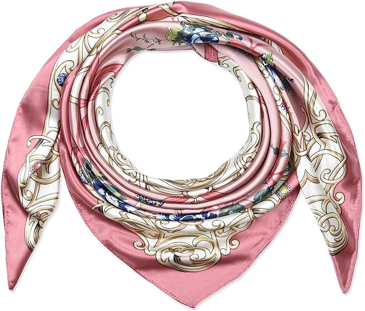 corciova 35 x 35 Women Square Silk Like Hair Scarf Head Sleeping Wrap Satin Headscarf | Amazon (US)