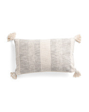 14x24 Linen Look Tassel Pillow | TJ Maxx