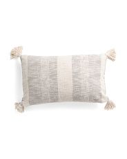 14x24 Linen Look Tassel Pillow | TJ Maxx