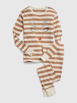 Kids 100% Organic Cotton Reindeer PJ Set | Gap (US)