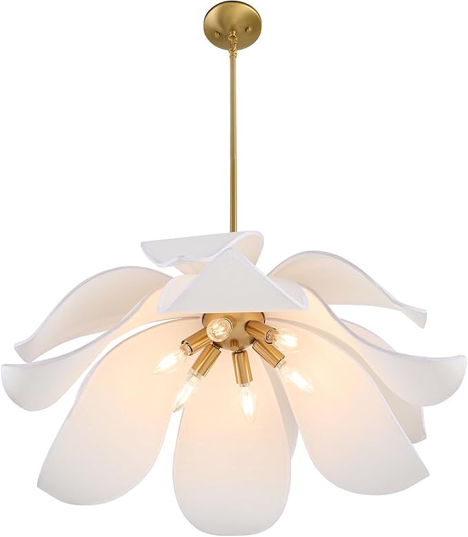 Savoy House 7-7162-6-322 Elsie Breegan Jane Designed Organic White Linen Flower Pendant, 6-Light ... | Amazon (US)