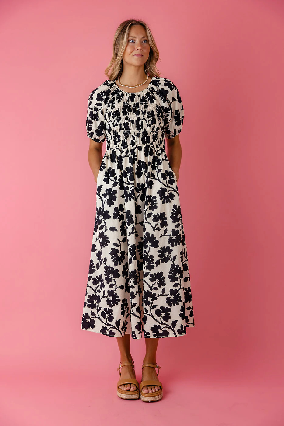 Black of Night Floral Midi | Roolee