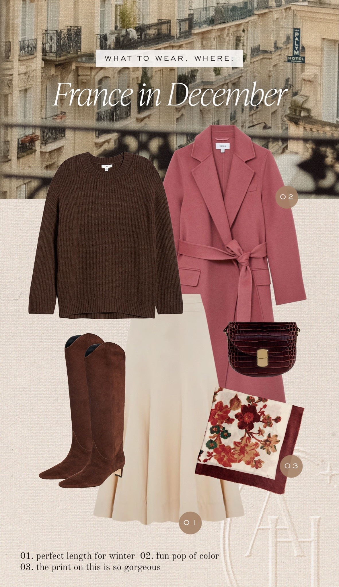 Chic outfit for France in December. Suede boots paired with a maxi skirt, wool coat and silk scarf.

#LTKootd #LTKTravel