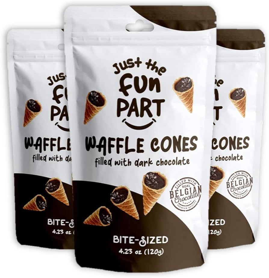 Just The Fun Part, Bite-Size Crispy Mini Waffle Cones, Filled With Premium Belgian Dark Chocolate... | Amazon (US)