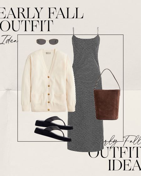Early fall outfit inspo 🍁

Fall style, cardigan, polka dot dress, suede bucket bag, fall outfit idea

#LTKstyletip #LTKunder100 #LTKunder50