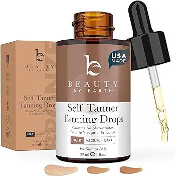 Self Tanner Drops for Face Tanner, Sunless Tan, Body & Face Self Tanner Drops, Face Tanning Drops... | Amazon (US)