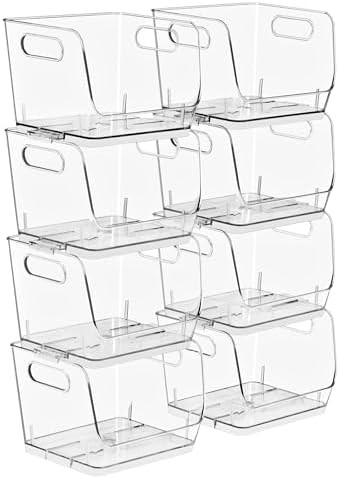 Sorbus Stackable Storage Bins Open Front, Clear Stackable Storage Bins, Pantry Bins for Storage a... | Amazon (US)