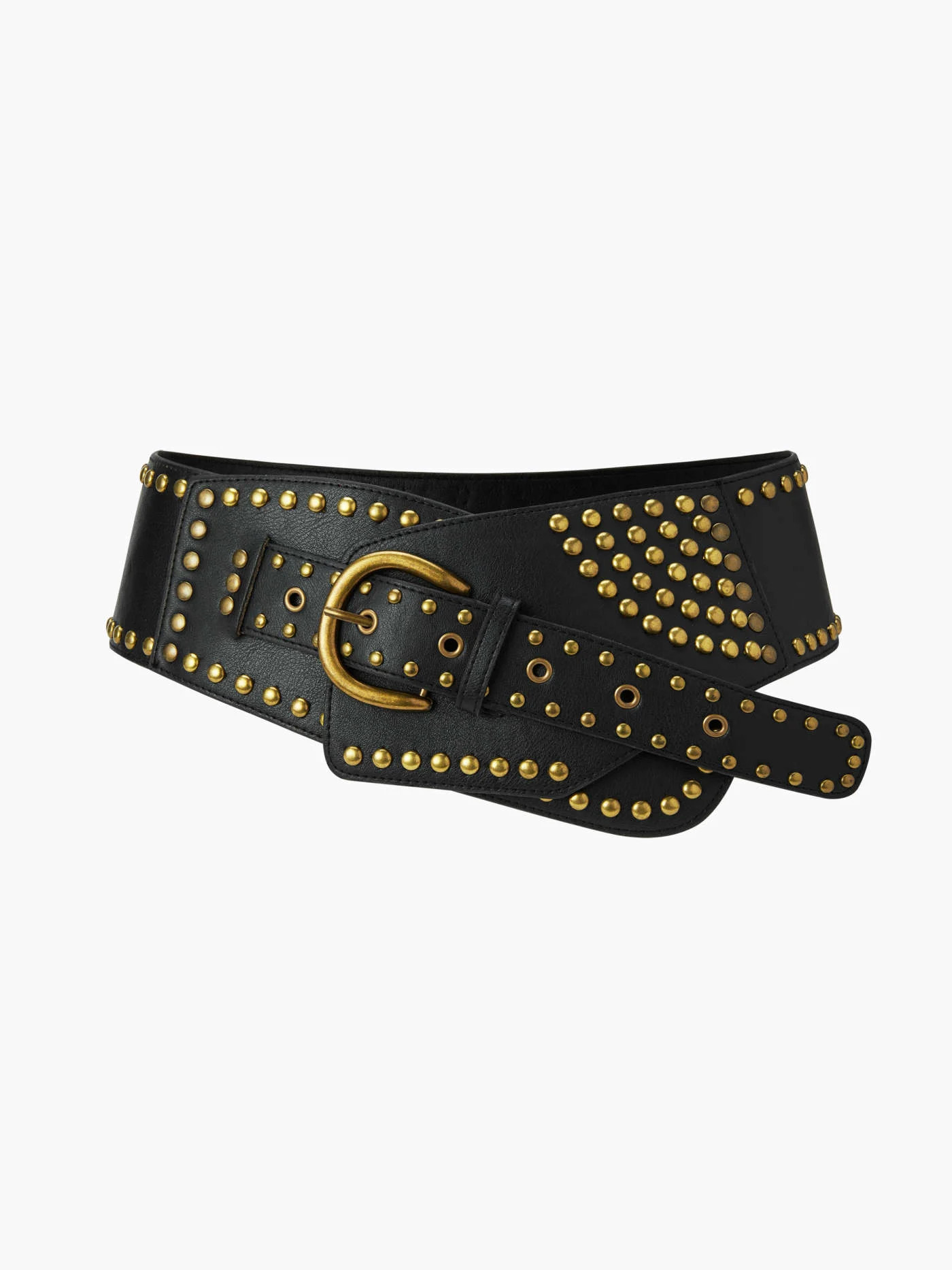 STUDDED DECOR WIDE BUCKLE CORSET BELT For Daily Casual | Cider
