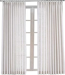 TWOPAGES 52 W x 96 L inch Pinch Pleat Darkening Drape Faux Linen Curtain Drapery Panel for Living... | Amazon (US)
