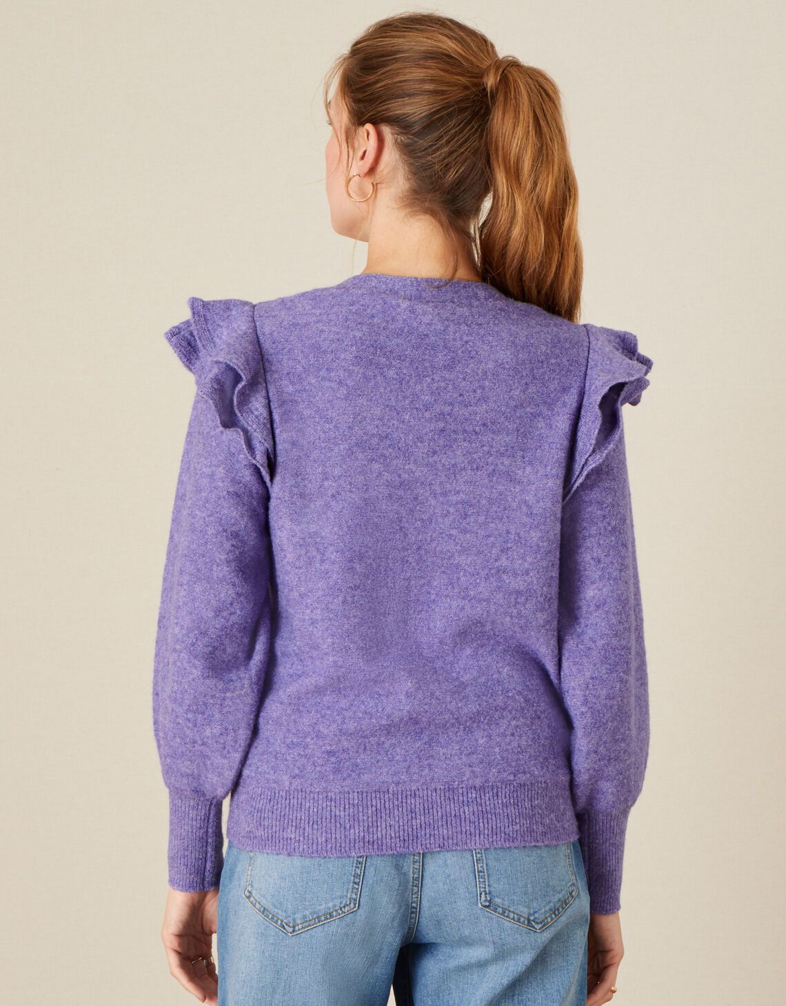 Crystal Button Cable Knit Cardigan Purple | Monsoon (UK)