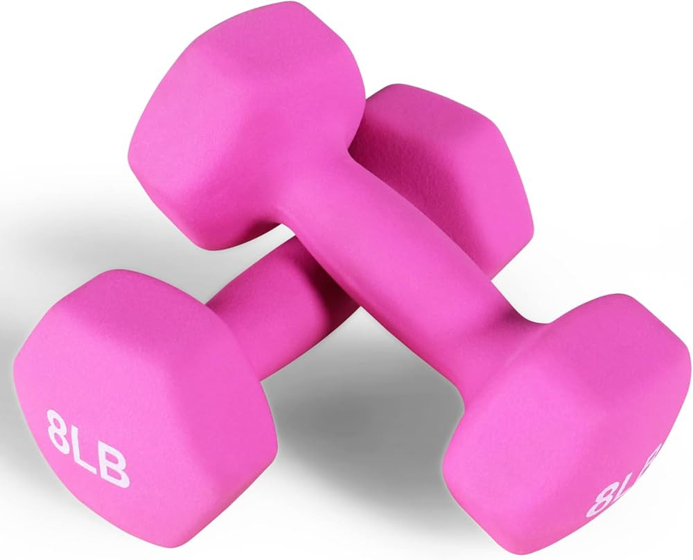 Neoprene Dumbbell Hand Weights, Anti-Slip, Anti-roll, Hex Shape Colorful, Pair or Set with Stand | Amazon (US)