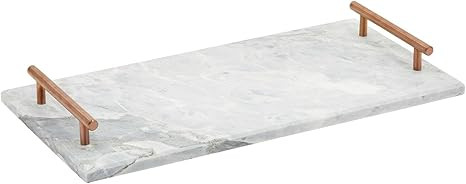 Marble Serving Tray with Handles for Coffee Table, Living Room (15 x 7.5 in) | Amazon (US)